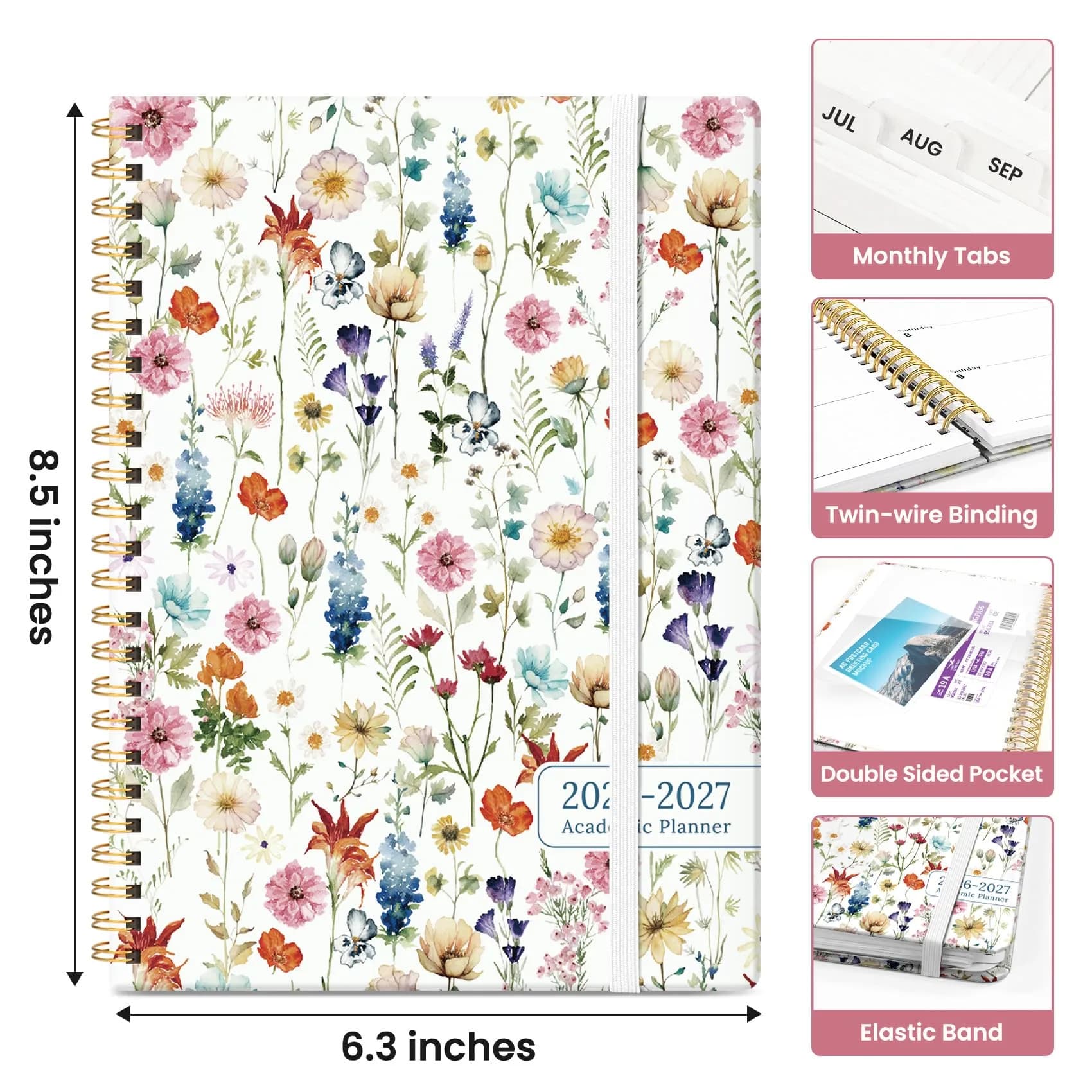 Taja Academic Planner 2026-2027, Jul 2026-Jun 2027 Monthly & Weekly Calendar Planner 21.6 cm (8.5 in) | Acid-Free Paper for Smooth Writing - view 4