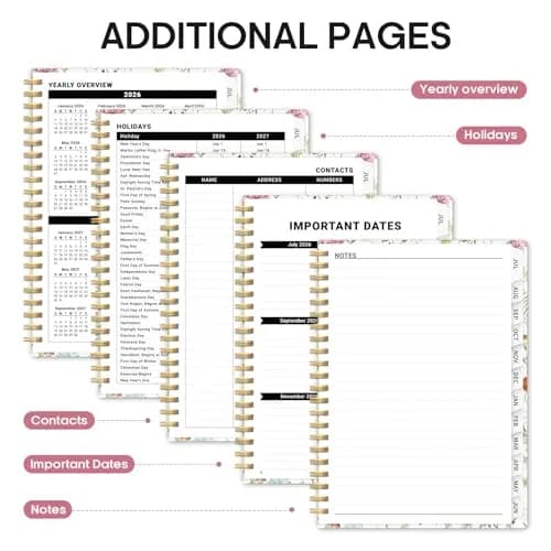 Taja Academic Planner 2026-2027, Jul 2026-Jun 2027 Monthly & Weekly Calendar Planner 21.6 cm (8.5 in) | Acid-Free Paper for Smooth Writing thumbnail 5