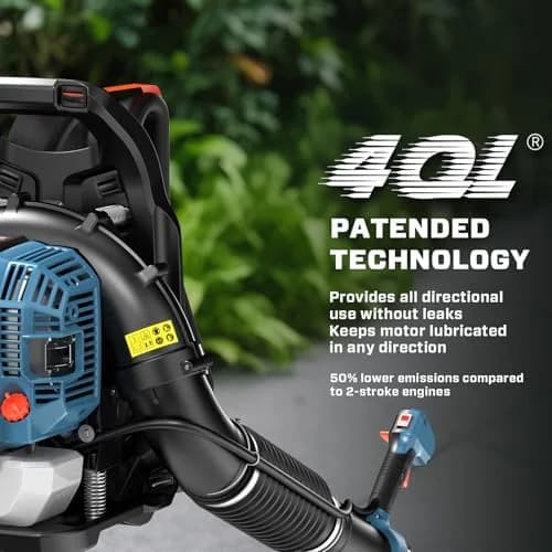 SENIX 49cc 4-Cycle Backpack Gas Leaf Blower | 600 CFM/200 MPH | Low Emission, Ergonomic Backpack Design thumbnail 5