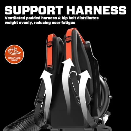 SENIX 49cc 4-Cycle Backpack Gas Leaf Blower | 600 CFM/200 MPH | Low Emission, Ergonomic Backpack Design thumbnail 8