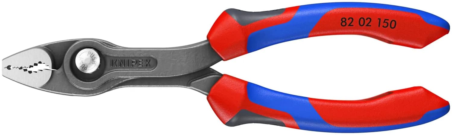 KNIPEX Tools 82 02 150 SBA TwinGrip Pliers, 15.25cm | Heavy-Duty Grip for Stripped Screws — Blue|gray|red