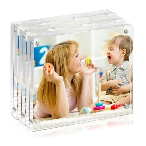 BP4U 8x10 Acrylic Picture Frame | Magnetic Double-Sided Display, UV-Resistant, Frameless, 3-Pack thumbnail 1