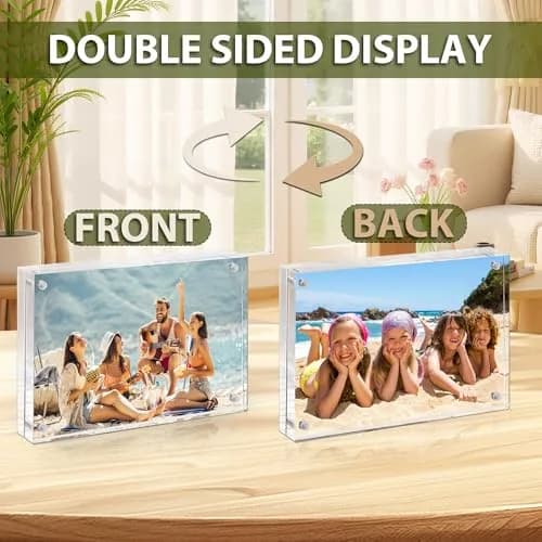 BP4U 8x10 Acrylic Picture Frame | Magnetic Double-Sided Display, UV-Resistant, Frameless, 3-Pack thumbnail 4