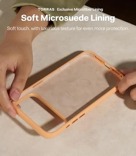 TORRAS Q3 Silicone 360 Spin Case for iPhone 17 Pro 6.3'' | MagSafe Compatible, Liquid Silicone Rubber, Pastel Orange thumbnail 7