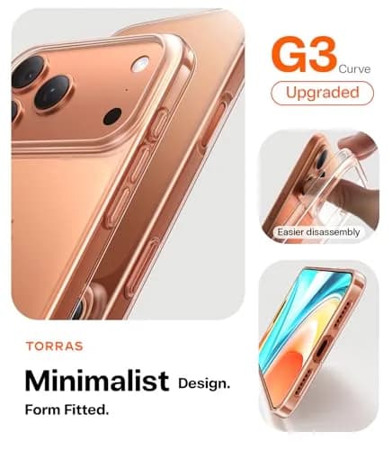 TORRAS Slim Fit for iPhone 17 Pro Max Case Thin 6.9" Velvety Matte Clear | Lightweight, Precise Fit thumbnail 5