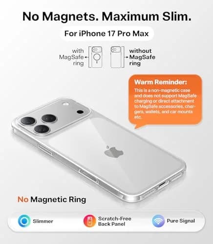 TORRAS Slim Fit for iPhone 17 Pro Max Case Thin 6.9" Velvety Matte Clear | Lightweight, Precise Fit thumbnail 7