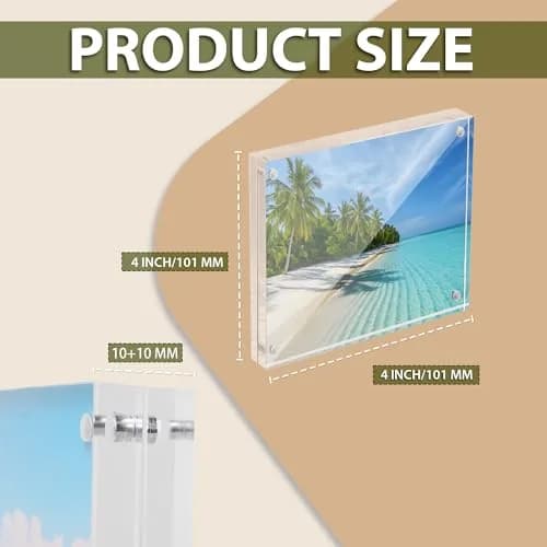 BP4U 4x4 Acrylic Picture Frame | Magnetic Double-Sided Photo Display for Home & Office thumbnail 2