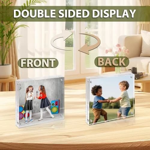 BP4U 4x4 Acrylic Picture Frame | Magnetic Double-Sided Photo Display for Home & Office thumbnail 3