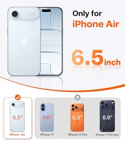 TORRAS Q3 Silicone for iPhone Air Case with Stand, 6.5'' Liquid Silicone Rubber, MagSafe Compatible, 360° Spin, Light Ivory thumbnail 2