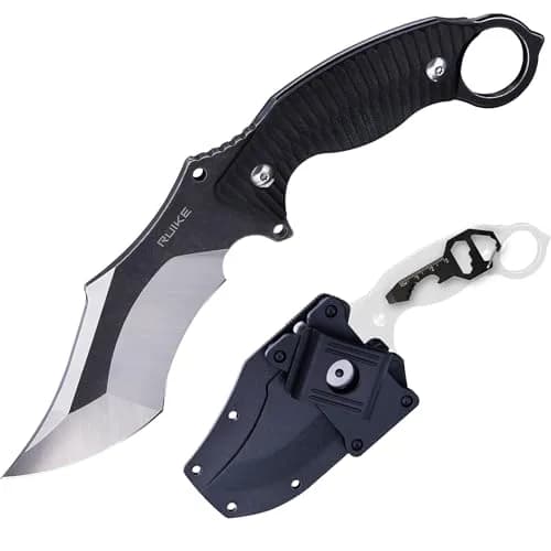 Ruike F181-B1 Tactical Fixed Blade Knife with Sheath, 14C28N Steel, Full-tang, 4.53-inch Blade, G10 Handle, Camping & Hunting Gear thumbnail 1