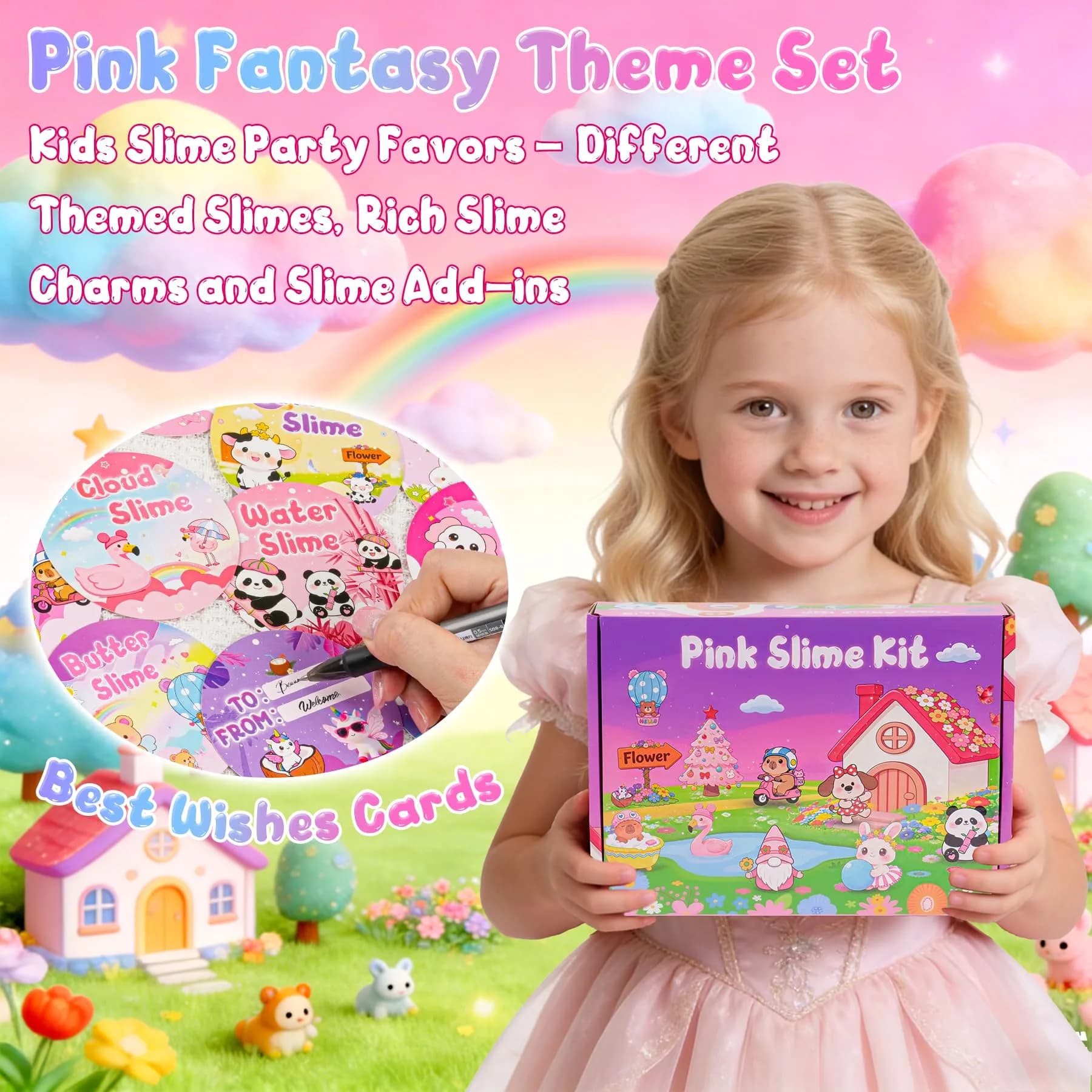 LAWOHO 12-Pack Pink Slime Kit | 720ml Total Butter Cloud Squishy Party Favor Set - view 6