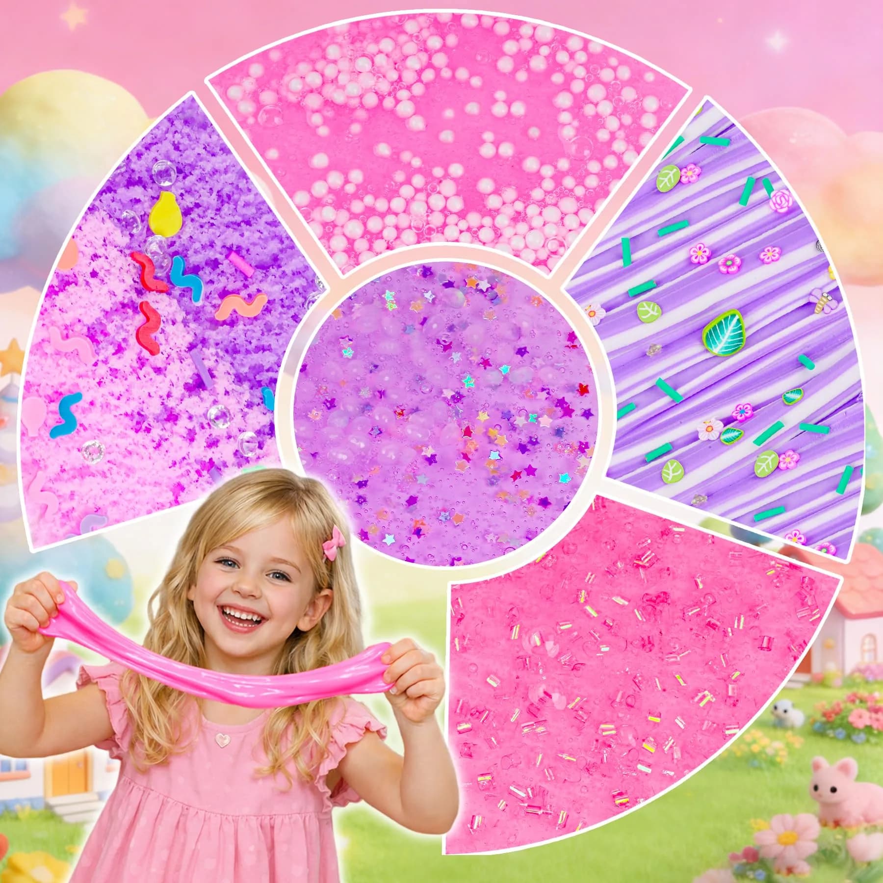 LAWOHO 12-Pack Pink Slime Kit | 720ml Total Butter Cloud Squishy Party Favor Set - view 3