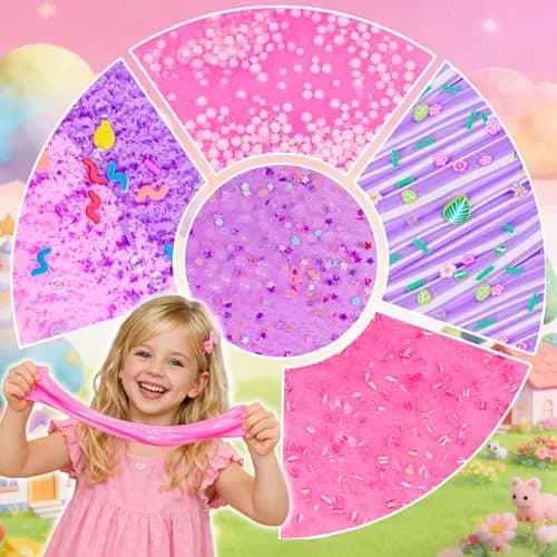 LAWOHO 12-Pack Pink Slime Kit | 720ml Total Butter Cloud Squishy Party Favor Set thumbnail 3