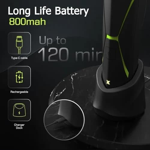 Brightman Body Hair Trimmer for Men 8,000 RPM Waterproof Ceramic Blade Rechargeable Wet/Dry | Manscaping Tool thumbnail 4