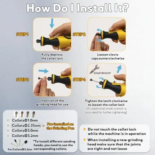 XIFOWE 7.2V Mini Cordless Rotary Tool | 59 Attachments for DIY Crafts, Metal & Wood Polishing, 3D Resin Sanding thumbnail 7