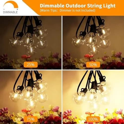 Svater 75 Pack G40 LED Replacement Bulb E12 Screw Base | Warm White, Dimmable, Plastic, Indoor/Outdoor thumbnail 4
