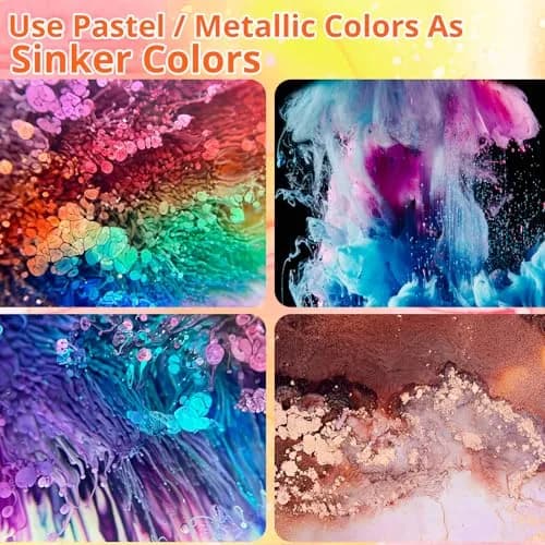 LET'S RESIN 64pcs Alcohol Ink Set, 9 Pastel & 9 Metallic Colors, 640ml (21.6 oz) | Vibrant, Blendable, Non-Toxic thumbnail 4