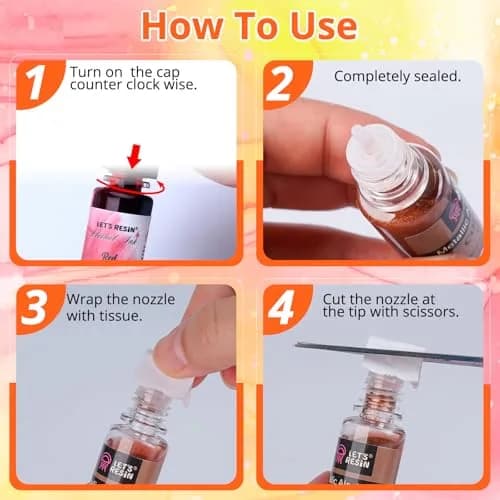 LET'S RESIN 64pcs Alcohol Ink Set, 9 Pastel & 9 Metallic Colors, 640ml (21.6 oz) | Vibrant, Blendable, Non-Toxic thumbnail 5