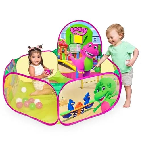 Barney Pop Up Playground, Ball Pit with 25 Play Balls & Basketball Hoop | Toddler Indoor & Outdoor Fun thumbnail 1