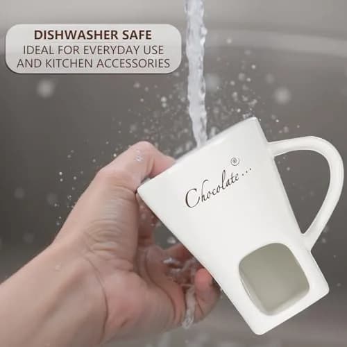 daslich Fondue Pot Cup Set | Ceramic Chocolate & Cheese Melting Mug for Date Night & Parties thumbnail 8
