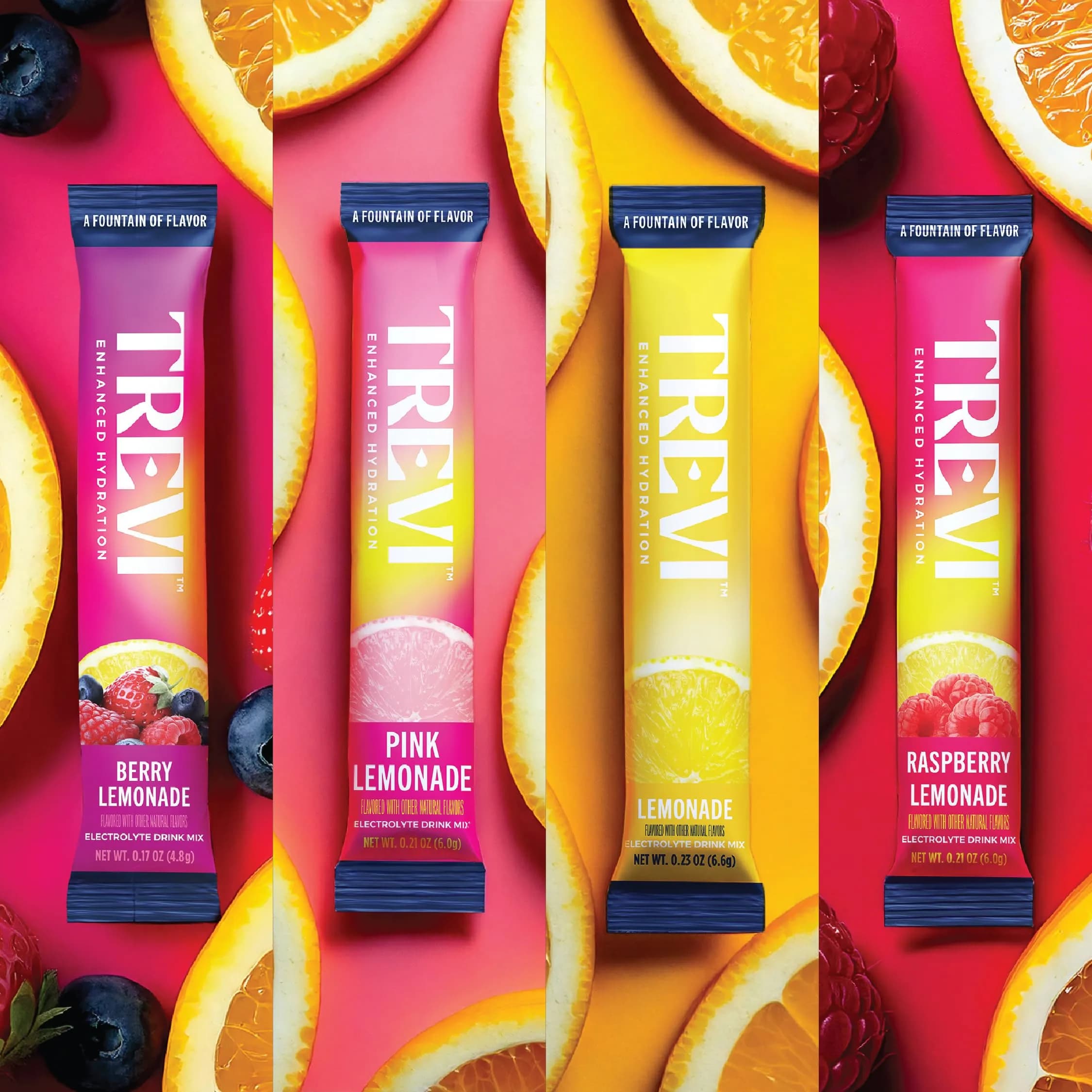 TREVI™ Everyday Sugar Free Electrolytes Drink Mix Powder Packets, 28 Count Lemonade Variety Pack | Hydration Powder for Daily Wellness - view 2