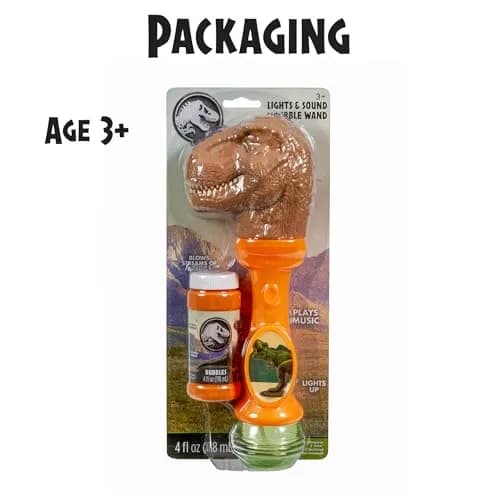 Little Kids Jurassic World Light and Sound Musical Bubble Wand 15.5 cm (6.1 in) | Dinosaur Sounds & Lights thumbnail 6