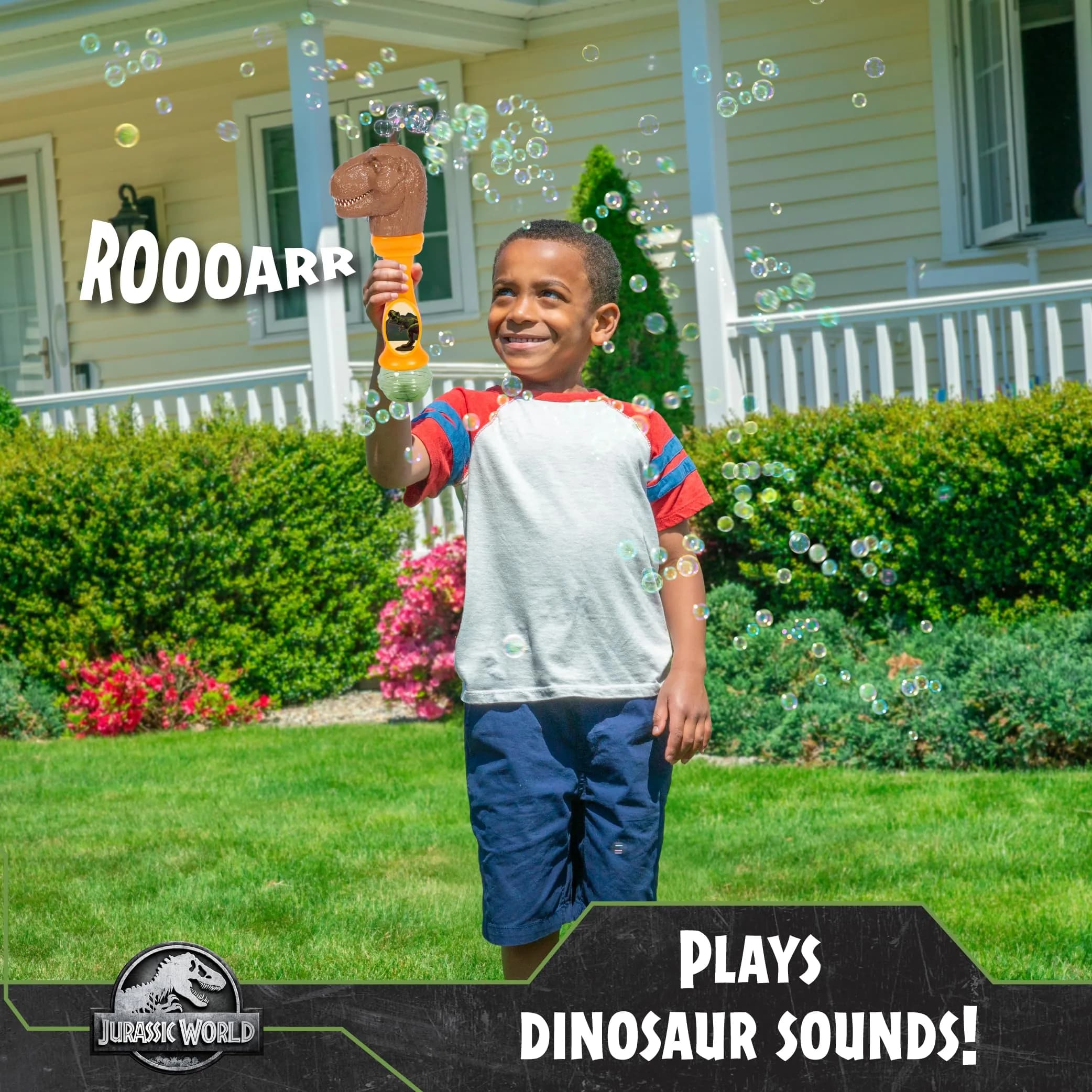 Little Kids Jurassic World T-Rex Musical Bubble Wand with Lights & Sounds, 4oz Bubble Solution - view 3