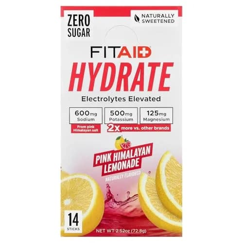 LIFEAID FITAID Hydrate Electrolyte Mix, Pink Lemonade | Zero Sugar, 14 Stick Packs, USA Import thumbnail 1