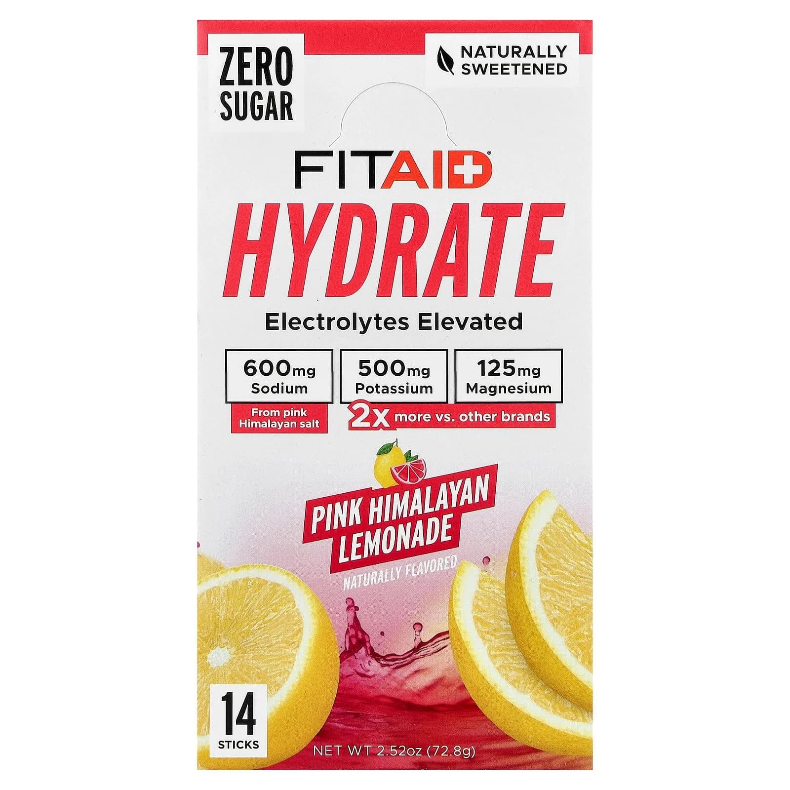 LIFEAID FITAID Hydrate Electrolyte Mix, Pink Lemonade | Zero Sugar, 14 Stick Packs, USA Import - main product image
