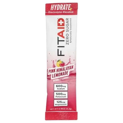 LIFEAID FITAID Hydrate Electrolyte Mix, Pink Lemonade | Zero Sugar, 14 Stick Packs, USA Import thumbnail 3