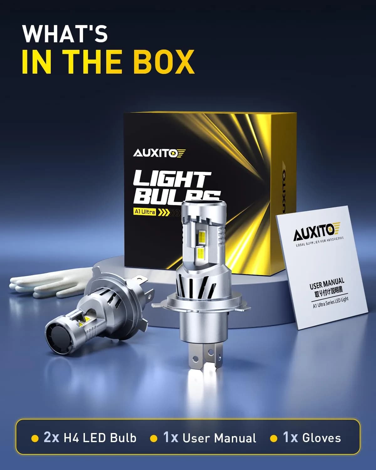 AUXITO H4 LED Bulb 9003 48000LM 6000K Cool White | Dual Turbo Cooling Fan, 99% Vehicle Fit - view 7