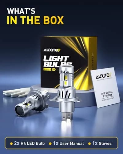 AUXITO H4 LED Bulb 9003 48000LM 6000K Cool White | Dual Turbo Cooling Fan, 99% Vehicle Fit thumbnail 7