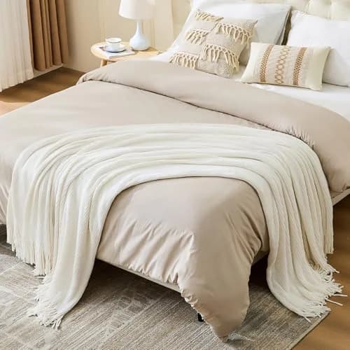 inhand Knitted Throw Blanket 50"x60" | Soft Chenille Woven Boho Decor thumbnail 6