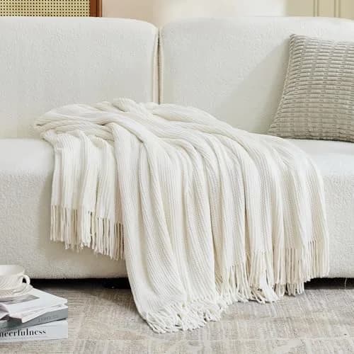 inhand Knitted Throw Blanket 50"x60" | Soft Chenille Woven Boho Decor thumbnail 7