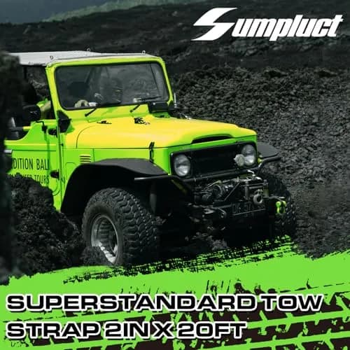sumpluct Heavy Duty Tow Strap 5.08cm x 6.1m (2" x 20 Ft) with 11,000 kg (24,068 lbs) Break Strength | Reinforced Loops for Vehicle Recovery thumbnail 5