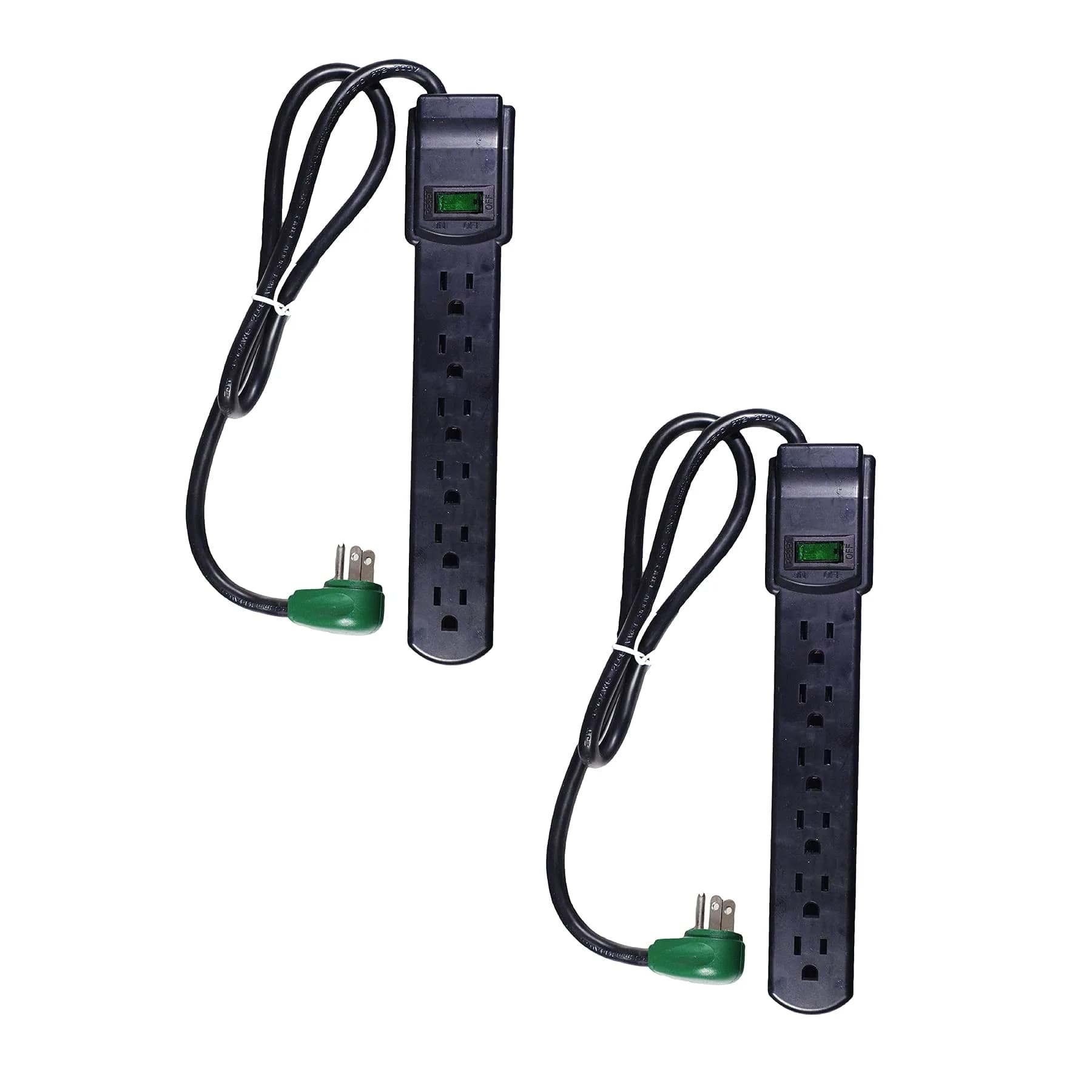 Power By GoGreen 6 Outlet Surge Protector 2.5Ft Cord | Heavy Duty Surge & Overload Protection