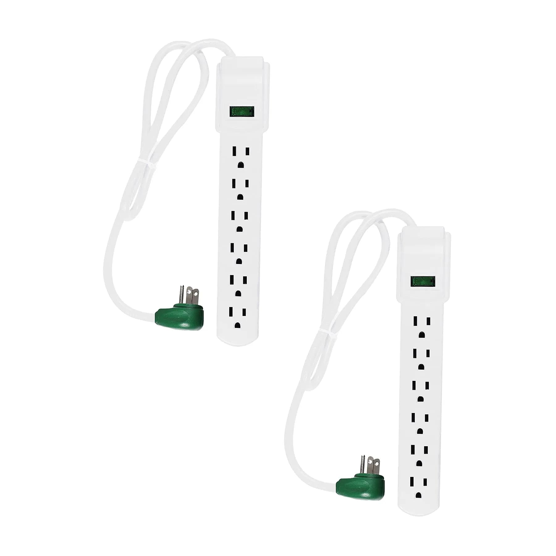 Power By GoGreen 6 Outlet Surge Protector 2.5Ft Cord | Heavy Duty Surge & Overload Protection
