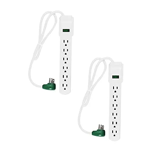 Power By GoGreen 6 Outlet Surge Protector 2.5Ft Cord | Heavy Duty Surge & Overload Protection thumbnail 1