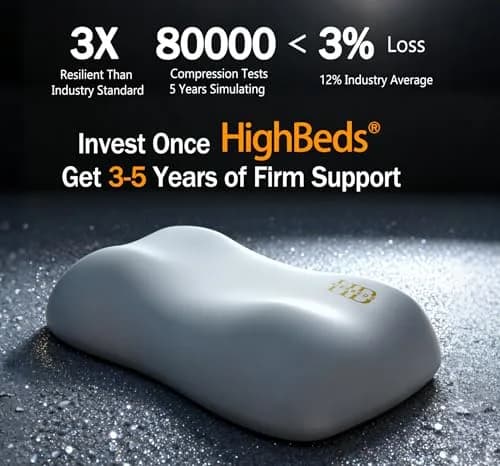 HighBeds Cervical Neck Pillow for Neck Pain Relief, Ergonomic Memory Foam Side Sleeper Pillow 38cm x 64cm (15" x 25") | BASF Support thumbnail 5