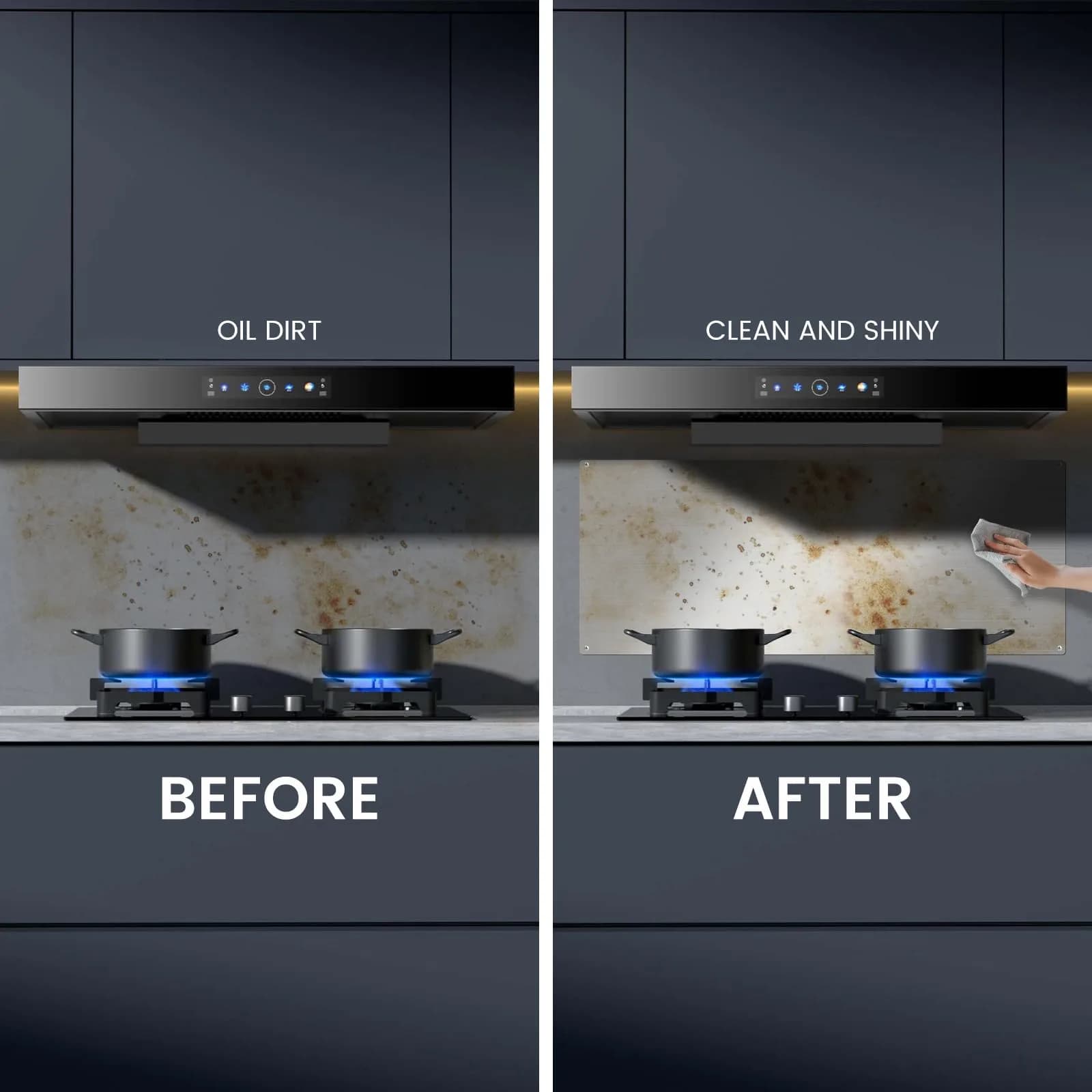 VENFAN 30" x 12" Stainless Steel Backsplash Panel | Easy Clean Stove Wall Protector thumbnail 8