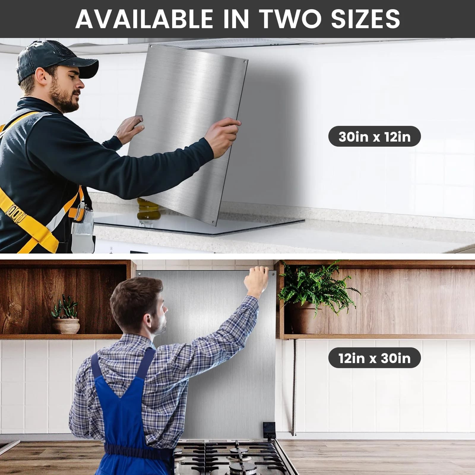 VENFAN 30" x 12" Stainless Steel Backsplash Panel | Easy Clean Stove Wall Protector thumbnail 9