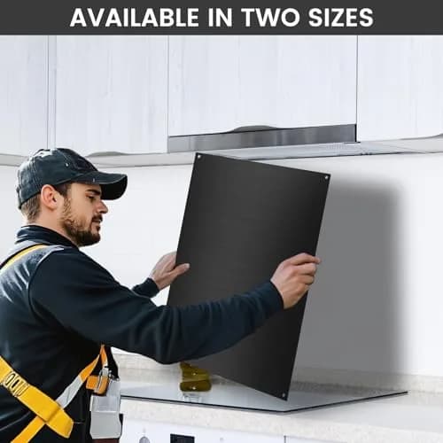 VENFAN Black Stainless Steel Backsplash Panel 75cm x 75cm (29.5" x 29.5") | Matte Finish Kitchen Wall Splatter Guard thumbnail 8