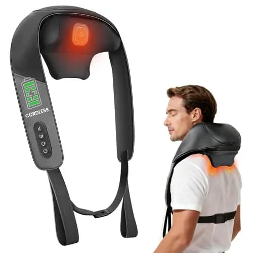 Snailax Neck and Shoulder Massager with Heat, 4D Shiatsu, FSA Eligible | Cordless, Heat, 4 Modes, 90 Min Use thumbnail 1