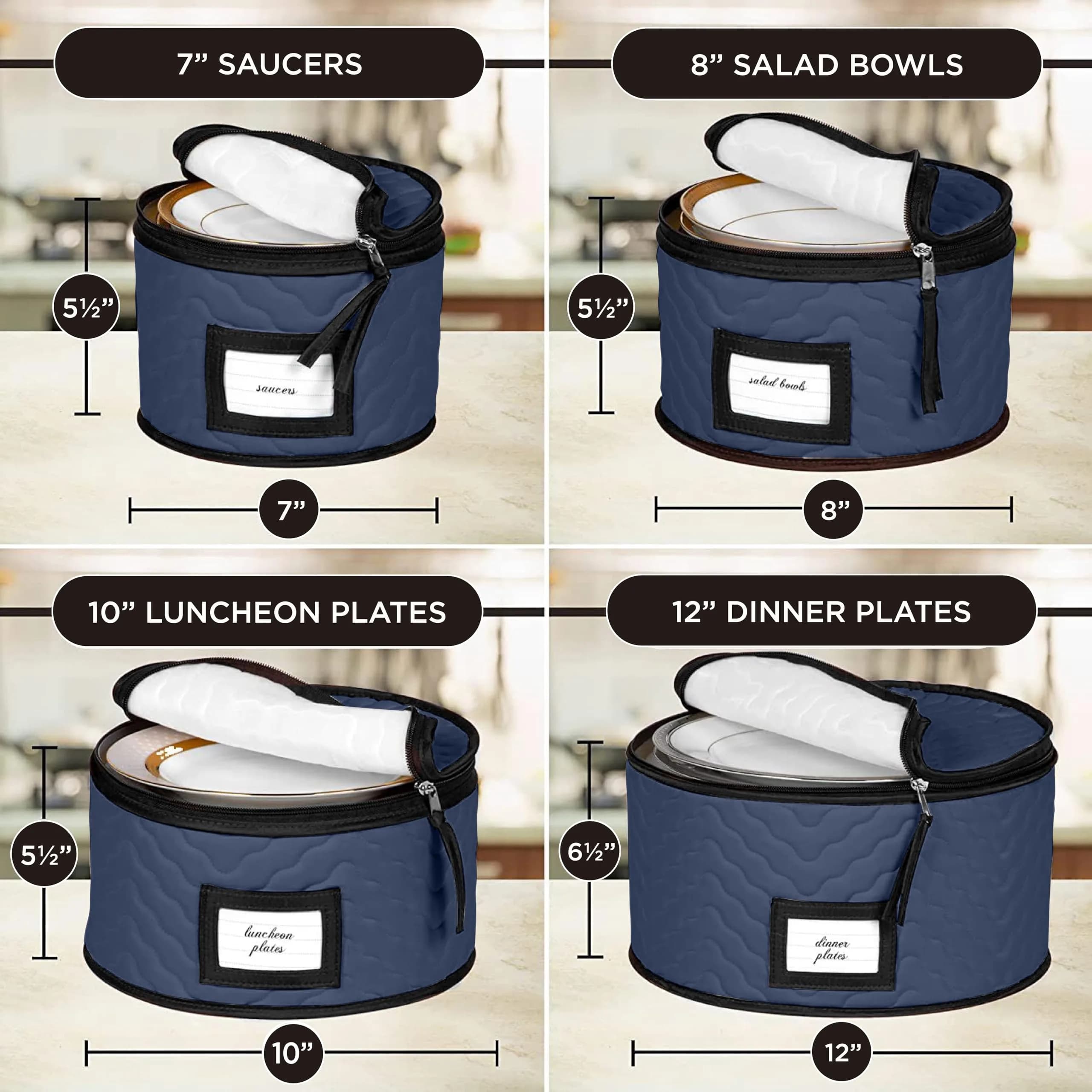 HOLDN’ STORAGE Blue 5-Piece China Storage Set for 12 Place Settings with Dividers - view 4