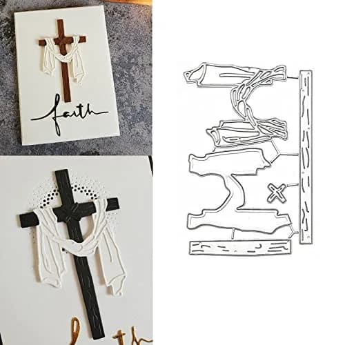 DIY Scrapbooking Artist Happy Easter Cross Metal Cutting Dies 12.1cm (4.76in) | Easter Crucifixion Frame Die Cuts for Card Making thumbnail 1