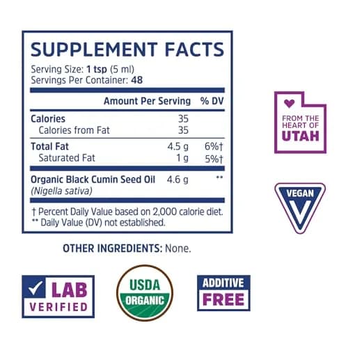 Zhou Organic Black Seed Oil - Nigella Sativa - 16 Fl Oz (730 Days) | USDA Organic Cold-Pressed Liquid Supplement thumbnail 2
