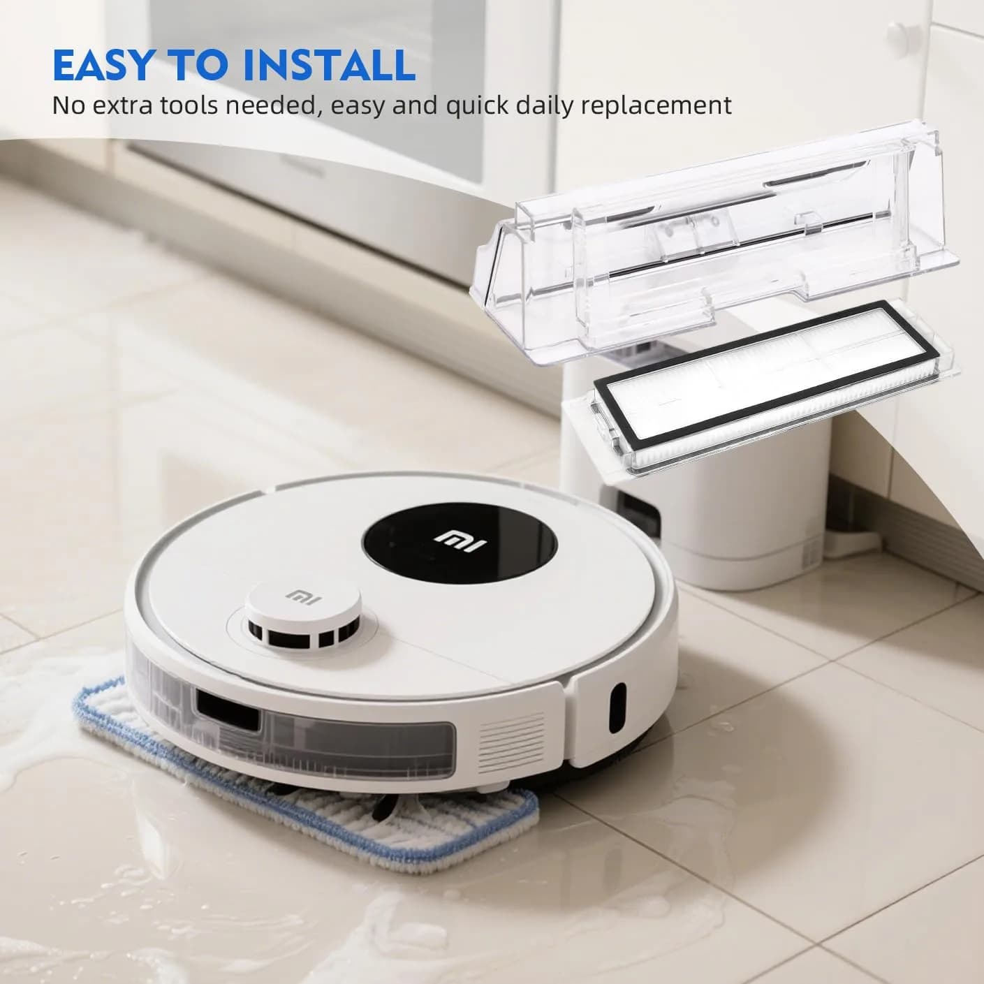 Sgizoku Dust Bin Box for Roborock S5 MAX/S6 MaxV/S6 Pure/T7/T7 Pro Vacuum Cleaner - 460ml (15.56 Fl Oz) | Replacement Waste Dustbin - view 5