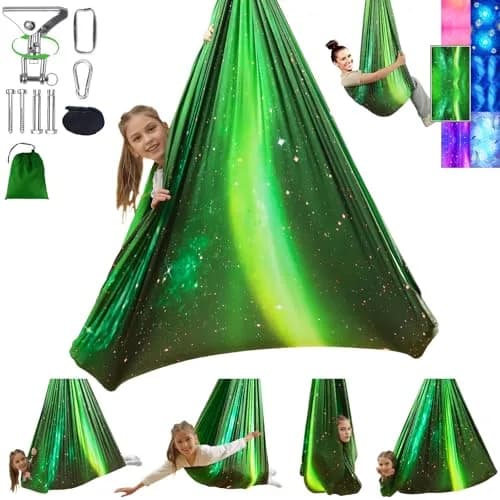 Heyfriday Sensory Swing for Kids & Adults | Adjustable Indoor & Outdoor Therapy Cuddle Swing, Holds up to 300lbs, Green - main product image