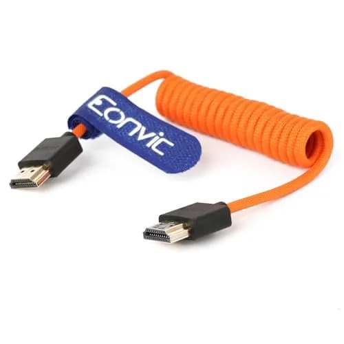 Eonvic HDMI 2.1 8K Cable 25cm | High Speed Braided Coiled Extender for Monitors & Cameras thumbnail 4