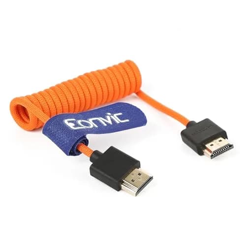 Eonvic HDMI 2.1 8K Cable 25cm | High Speed Braided Coiled Extender for Monitors & Cameras thumbnail 3